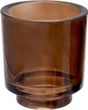 Windlicht Braun zwei Größen Groß Glas Tischdeko Teelichthalter 2