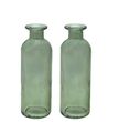 Vase Grün Salbei Glas Blumenvase Kommunion Konfirmation Hochzeit 16 cm 2 Stück 1