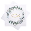 Stück Servietten Fisch im Blätterkranz Salbei Eukalyptus Kommunion Konfirmation 20Stück 1