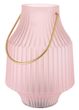 Tischlampe Rosa Goldhenkel Glas Geriffelt Lampe Tischdeko 20cm Hoch 4