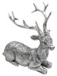 Hirsch Deko Figur Silber Rentier Liegend Weihnachten Herbst Advent 10cm 1