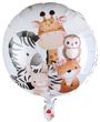 Luftballon Safari Zebra Giraffe Hase Fuchs Eule Ballon Alu bunt Ø 45 cm Deko Kindergeburtstag 1
