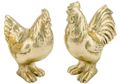 Tischdeko Keramik Dekofigur Hahn oder Henne Huhn Gold Ostern Frühling Deko 16cm Hoch 1