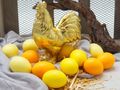 Keramik Dekofigur Hahn oder Henne Huhn Gold Ostern Frühling Deko 16cm Hoch 5