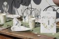 Tischnummern mit Streudeko und Sitzplan Hochzeit Blätter Blüten Mix Grün Papier Weiß Tisch Nummer 1-10 Tischdeko 10 Stück 3