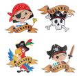 Sticker Piraten Papagei Totenkopf Papier Bunt Geschenkverpackung Kindergeburtstag Deko 16 Stück 1