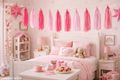 Quasten Girlande in Rosa und Pink, dekorative Tassel Banner für Mädchen Geburtstag, Hochzeit, Party, Partydekoration 2
