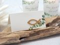 Tischkarten Namenskarten Weiß Eukalyptus Grün Fisch Holz Gold Tischdeko Kommunion Konfirmation 4