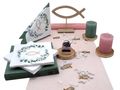 Tischdeko Salbei Rosa Gold Fisch Kommunion Konfirmation 20 Personen 1