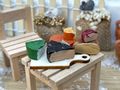 Wichtel Zubehör SET Tisch mit Stuhl aus Holz Mini-Gärten Puppenhäuser Miniaturlandschaften  5