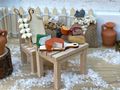 Wichtel Zubehör Möbel Miniatur Tisch und Stuhl Holz Puppenhaus Basteln 4