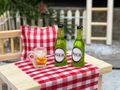 Wichtel Zubehör Bierflasche Bierglas Miniatur Puppenhaus Basteln Geschenkidee Wichtelhaus 2