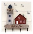 Schlüsselbrett Holz Maritim Wanddeko Deko Leuchtturm Schlüsselhalter Hakenleiste 20x20x 3cm 1