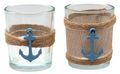 Kerzenhalter Teelichthalter Maritim Anker Tischdeko Teelichtgläser Deko Sommer 6,5x5,5cm 2 Stück 1