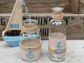 Maritim dekorierten Glas-Vasen mit Leinenband, Jute und Anker 3