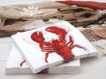 Servietten Hummer Rot Weiß Krabbe Tischdeko  Restaurant  Lobster Maritim Deko  4