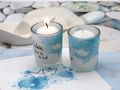Windlicht mit Papierboot Motiv Bandarole als Tischdekoration zur Taufe, Geburtstag oder Sommer Party  3