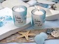 Kleine Windlichter mit Motiv-Banderole Papierboot und Spruch 