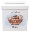 Briefbox Kartenbox Arche Noah Taufe Baby Deko Personalisiertes Geschenk 20x20cm 2