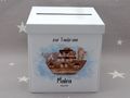 Briefbox Kartenbox Arche Noah Taufe Baby Deko Personalisiertes Geschenk 20x20cm 3