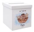 Briefbox Kartenbox Arche Noah Taufe Baby Deko Personalisiertes Geschenk 20x20cm 1
