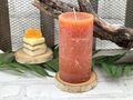 Große durchgefärbte Rustic Kerze in Orange Brenndauer ± 60h Herbst Adventskranz Deko 4