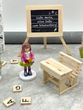 Einschulung Tischdeko Mädchen Schulanfang Schulbank Tafel Personalisierbar SET 5
