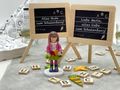 Einschulung Tischdeko Mädchen Schulanfang Schulbank Tafel Personalisierbar SET 3