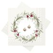 Servietten Weihanchten Glöckchen Blätterkranz Beeren 33 x 33 cm 20 Stück 1