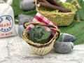Mini Körbchen mit Gemüse für Lebensmittel Markt Deko Wichtel Wichteltür Puppenhaus 3