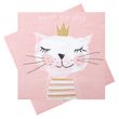 Mit dem Servietten in Rosa mit Katzenprinzessin Motiv in Rosa wird der Kindergeburtstag zu einem königlichen Fest 3