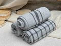 3 Graue Tücher Geschirrtuch Handtuch verschiedene Muster Olive Grau Küche Deko 1 SET á 3 Stück 9