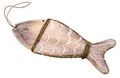 Fisch Holz Natur Weiß gewischt Seegras Kordel Aufhänger Wanddeko 30cm L 1