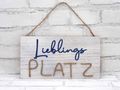 an der Wand Dekoschild Türschild LIEBLINGSPLATZ Holzschild Maritime Deko 30x16cm 3