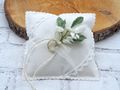Vintage Hochzeit Ringkissen Ehering-Kissen mit Spitze und Trockenblumen 4