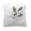 Ringkissen Weiß Leinenoptik Hochzeit Accessoires Trockenblumen Polyester 14 x 14 cm LEA 1