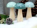Pilz Holz Salbei Grün Fliegenpilz Klein Groß Herbst Deko 3 Stück 3