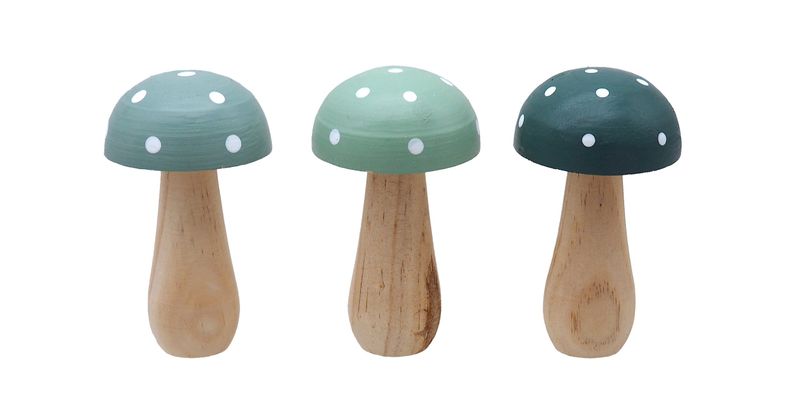Pilz Holz Salbei Grün Fliegenpilz Klein Groß Herbst Deko 3 Stück
