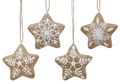 Christbaumschmuck Kraft Papier Stern Natur Weiß Hängedeko Weihnachten 8cm Hoch 1