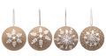 Christbaumschmuck Kraft Papier Kugel Groß Natur Weiß Hängedeko Weihnachten 10cm Ø 1
