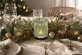 Deko Tischdeko Windlicht Glas Grün Advent Weihnachten Kerzenhalter Teelichthalter 4