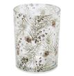 Glaswindlicht Glas Tannenzweigen Zapfen Deko Weihnachten Advent Winter Deko 10cm H 1