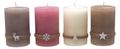 Adventskerzen Kerzen Stumpenkerzen 9cm Rosa Beige Creme Taupe Weihnachten Deko 4 Stück 1