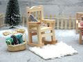 Wichtel Zubehör Korb mit Wolle, Schere und Stricknadel Puppenhaus Miniatur 4