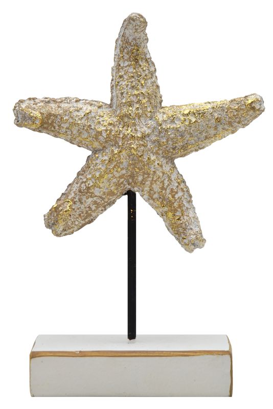 Aufsteller Seestern Gold Weiß Tischdeko 22 cm 