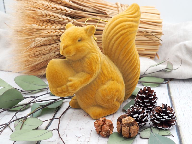 Eichhörnchen Hellbraun Herbst Tischdeko Weihnachten Hängedeko 16 cm