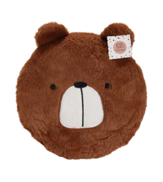 Kissen Bär Braun Plüsch Plüschkissen Kuschelkissen Kinderzimmer Deko Kinder 27cm Ø