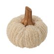 Creme komplett Kürbis Stoff Holz Herbst Deko Tischdeko 9cm Ø 8