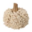 Creme mit Locken Kürbis Stoff Holz Herbst Deko Tischdeko 9cm Ø 7