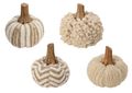 Kürbis Stoff Creme Braun Holz Herbst Deko Tischdeko 9cm Ø 1